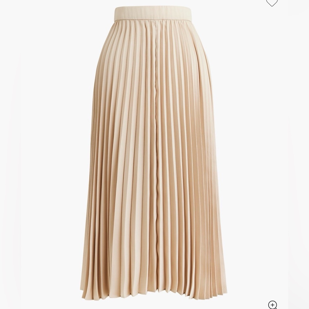 J. CREW Pleated Midi Skirt Champagne Size M NWT